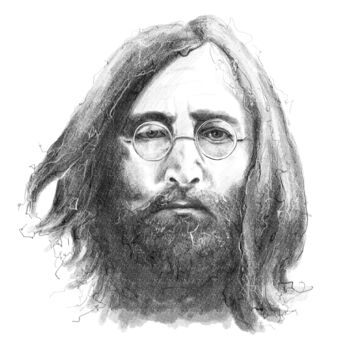 Arte digital titulada "John Lennon portrai…" por Empty St, Obra de arte original, Pintura Digital