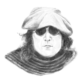 Arte digitale intitolato "John Lennon portrai…" da Empty St, Opera d'arte originale, Pittura digitale