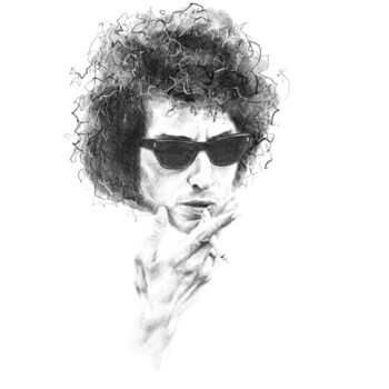 Grafika cyfrowa / sztuka generowana cyfrowo zatytułowany „Bob Dylan portrait” autorstwa Empty St, Oryginalna praca, Malarstw…