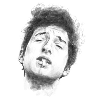 Digital Arts titled "Bob Dylan portrait 2" by Empty St, Original Artwork, Digital Painting