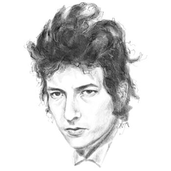 Digital Arts titled "Bob Dylan portrait 3" by Empty St, Original Artwork, Digital Painting