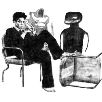 Цифровое искусство под названием "Jean-Michel Basquia…" - Empty St, Подлинное произведение искусства, Цифровая живопись