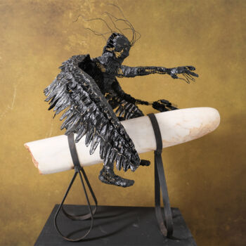Sculpture titled "Azrael's Lab" by Emre Aksu, Original Artwork, Wire