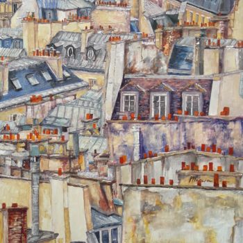 绘画 标题为“Sur les toits de Pa…” 由Emvienne Maria Anvers, 原创艺术品, 油