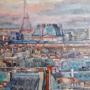 Painting titled "Paris, Anticipating…" by Emvienne Maria Anvers, Original Artwork, Oil