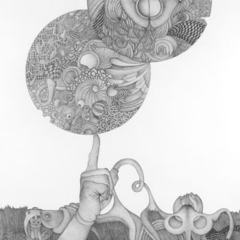 Dibujo titulada "Atlas" por Èmwé, Obra de arte original, Lápiz