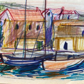 Pintura intitulada "Venedig" por Emy Ferjanc, Obras de arte originais, Marcador