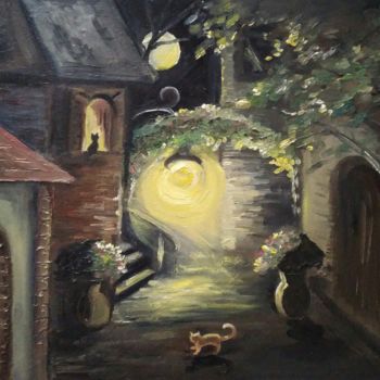 Malerei mit dem Titel "Night of passion" von Ekaterina Suvorova, Original-Kunstwerk, Öl