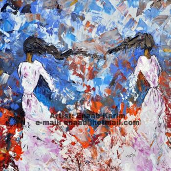 Peinture intitulée "Sisters" par Enaab Karim, Œuvre d'art originale, Acrylique