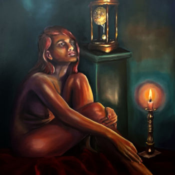 Painting titled "Insomnia" by Nick Ercsei, Original Artwork, Oil
