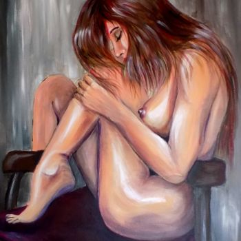 Картина под названием "Loneliness and Mela…" - Nick Ercsei, Подлинное произведение искусства, Акрил