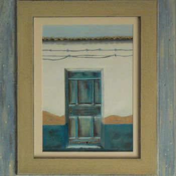 Painting titled "Puerta (Door)" by Encarnación Jerez Torregrosa, Original Artwork, Pastel