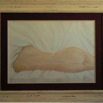 Painting titled "Desnudo espalda muj…" by Encarnación Jerez Torregrosa, Original Artwork, Pastel