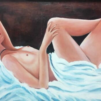 Pintura titulada "Desnudo femenino" por Encarnita Martin, Obra de arte original, Oleo Montado en Bastidor de camilla de made…