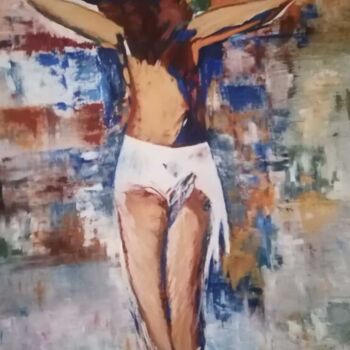Pintura titulada "En la Cruz" por Encarnita Martin, Obra de arte original, Oleo Montado en Bastidor de camilla de madera