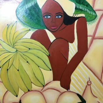 Pintura titulada "Con frutas" por Encarnita Martin, Obra de arte original, Oleo Montado en Bastidor de camilla de madera