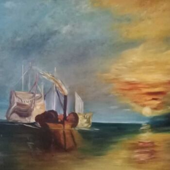 Pintura titulada "Marina" por Encarnita Martin, Obra de arte original, Oleo Montado en Bastidor de camilla de madera