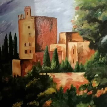 Peinture intitulée "Torre de la Vela" par Encarnita Martin, Œuvre d'art originale, Huile Monté sur Châssis en bois