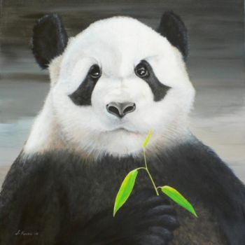 Painting titled "My last Bamboo" by Sabine Koschier, Original Artwork, Oil