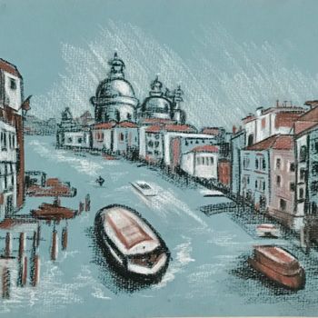 Drawing titled "Венеция. Теплоход." by Larissa Lukaneva, Original Artwork, Chalk