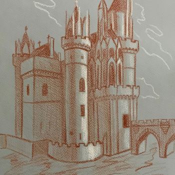 Dibujo titulada "Замок на воде. Скет…" por Larissa Lukaneva, Obra de arte original, Otro