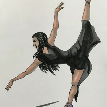 Rysunek zatytułowany „Балерина. Скетч.” autorstwa Larissa Lukaneva, Oryginalna praca, Marker