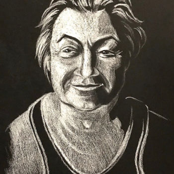 Disegno intitolato "Женский портрет 2." da Larissa Lukaneva, Opera d'arte originale, Matita