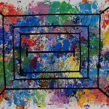 Картина под названием "A Window to the Wor…" - Larissa Lukaneva, Подлинное произведение искусства, Масло