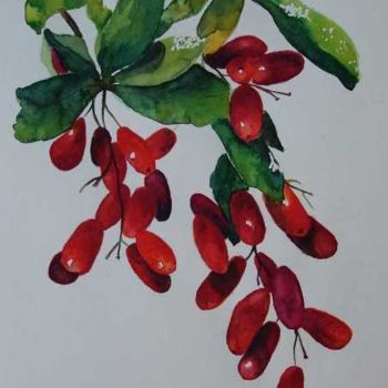 Painting titled "Barberry" by Larissa Lukaneva, Original Artwork, Oil