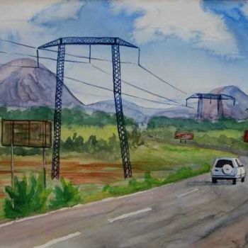 Painting titled "Off-roader" by Larissa Lukaneva, Original Artwork