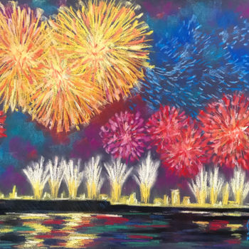 Рисунок под названием "Fireworks" - Larissa Lukaneva, Подлинное произведение искусства, Другой