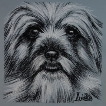 Dessin intitulée "Doggy 2" par Larissa Lukaneva, Œuvre d'art originale, Autre