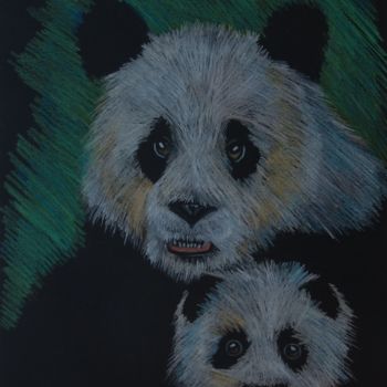 Dessin intitulée "Pandas" par Larissa Lukaneva, Œuvre d'art originale, Autre