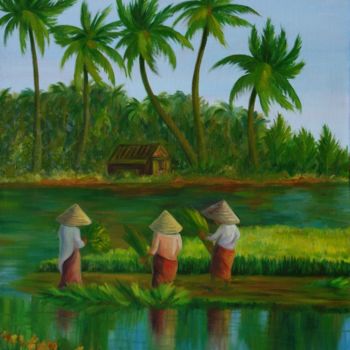 Painting titled "The Rice" by Larissa Lukaneva, Original Artwork, Oil
