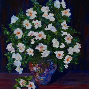 Painting titled "Wild Rose. 2014" by Larissa Lukaneva, Original Artwork, Oil