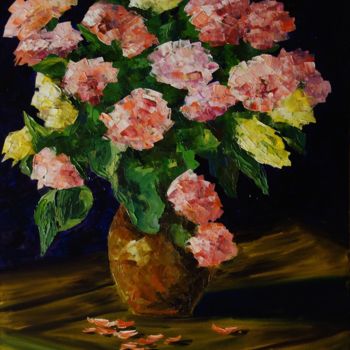 Pittura intitolato "Bouquet of Roses" da Larissa Lukaneva, Opera d'arte originale, Olio