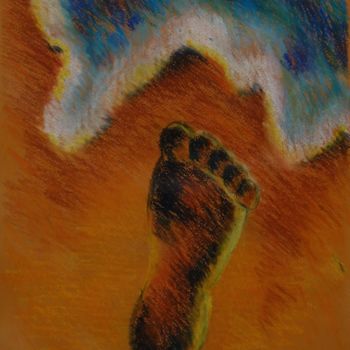 Drawing titled "The Footprint" by Larissa Lukaneva, Original Artwork, Pastel