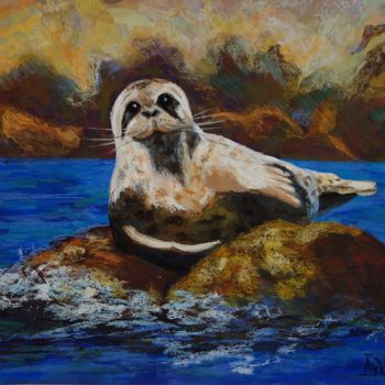 Dibujo titulada "The Seal" por Larissa Lukaneva, Obra de arte original, Pastel