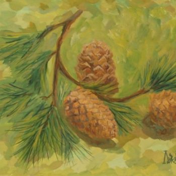 Рисунок под названием "Pine Branch" - Larissa Lukaneva, Подлинное произведение искусства