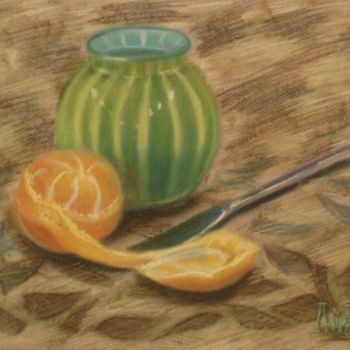 Disegno intitolato "Still Life with Ora…" da Larissa Lukaneva, Opera d'arte originale