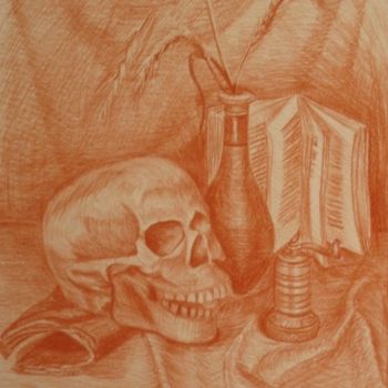 Disegno intitolato "Still Life with Scu…" da Larissa Lukaneva, Opera d'arte originale