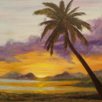 Painting titled "Desert Beach" by Larissa Lukaneva, Original Artwork