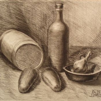 Drawing titled "Still Life with a S…" by Larissa Lukaneva, Original Artwork, Other