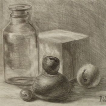 Drawing titled "Still Life with a L…" by Larissa Lukaneva, Original Artwork, Other