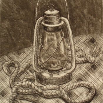 Tekening getiteld "Study Rope and Lamp" door Larissa Lukaneva, Origineel Kunstwerk, Anders