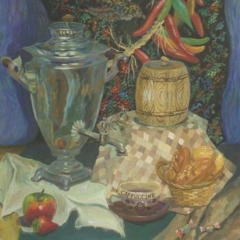 Pittura intitolato "Tea, coffee..." da Larissa Lukaneva, Opera d'arte originale, Olio