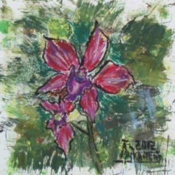 Disegno intitolato "Orchid (2)" da Larissa Lukaneva, Opera d'arte originale, Altro