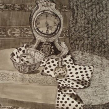 Drawing titled "Still Life with Clo…" by Larissa Lukaneva, Original Artwork, Other