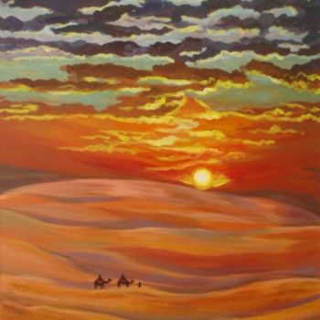 Painting titled "Under the Tunisia S…" by Larissa Lukaneva, Original Artwork