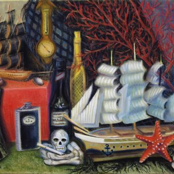 Рисунок под названием "Натюрморт моряка" - Larissa Lukaneva, Подлинное произведение искусства, Пастель